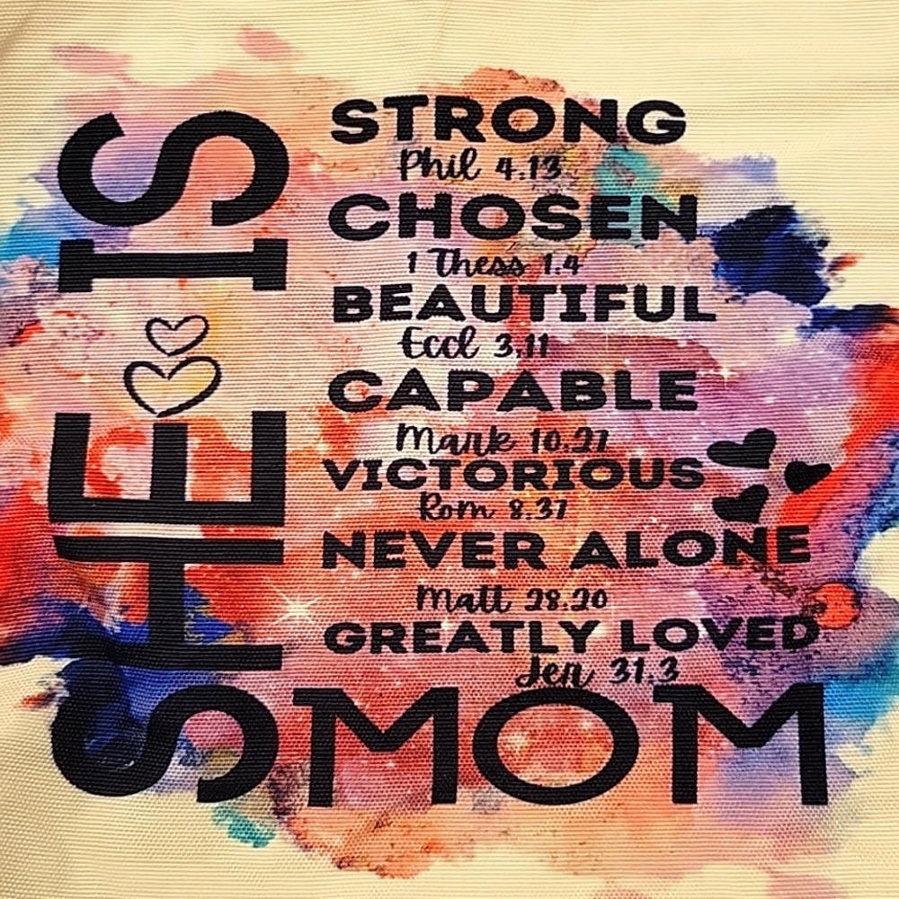 Beautiful Elliworth Soft Canvas "MOM IS" Tote, OS
